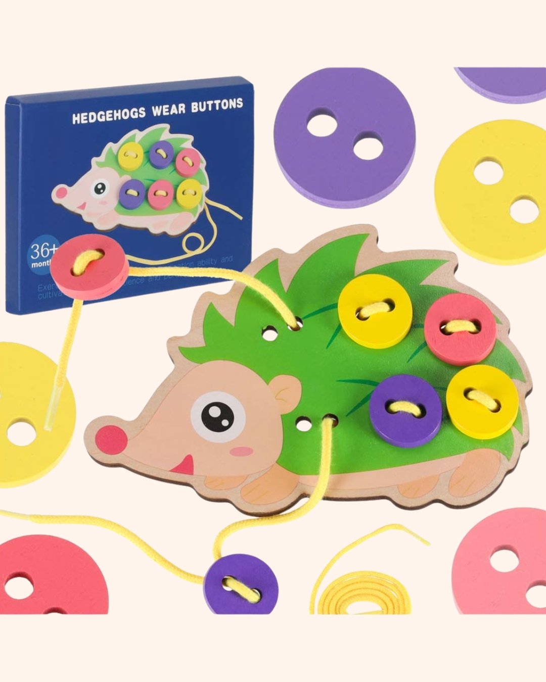 Edukacinis "siuvimo" rinkinys - Ežiukas