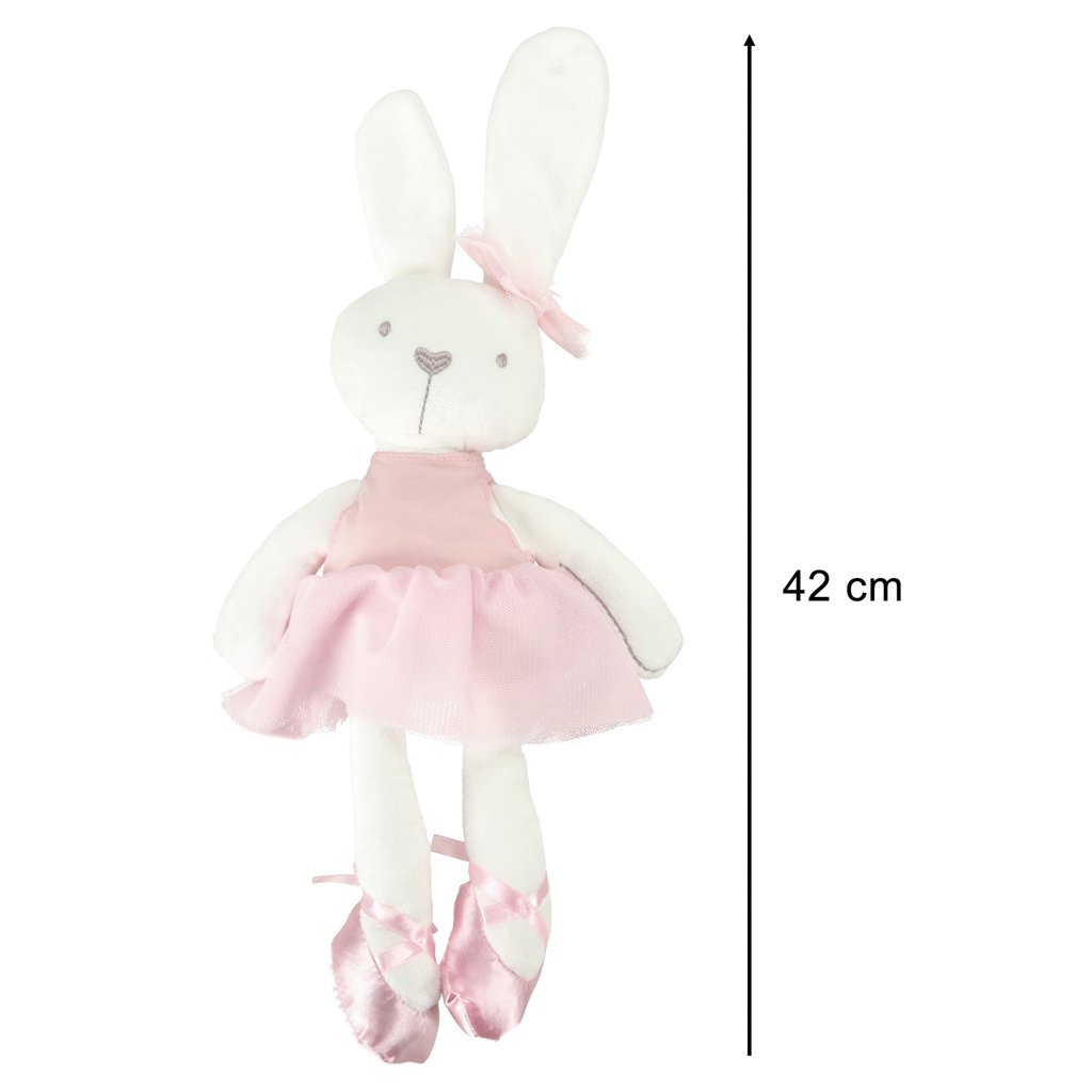 Pliušinis kiškutis su rožine suknele - Image 2
